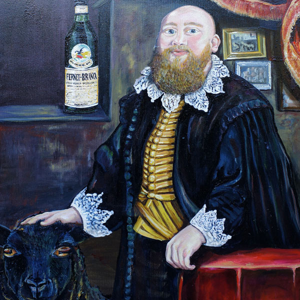 Katharina J. Schween - Bildnis eines Barmannes mit Schaf